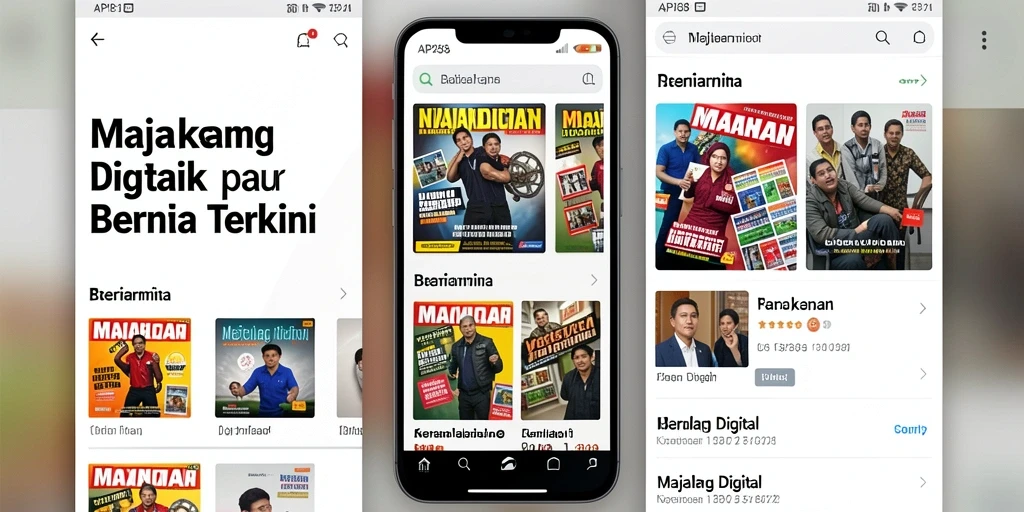 Antarmuka modern dan informatif dari aplikasi Majalah Digital API288.