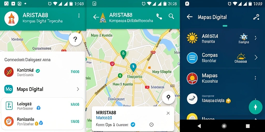 Tampilan utama ARISTA88 dengan kompas digital yang akurat.