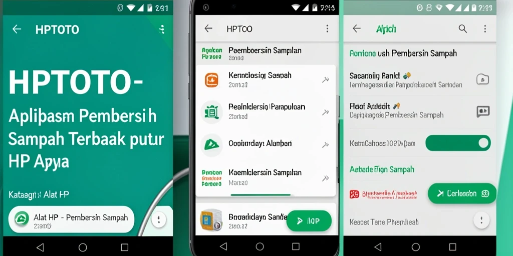 Screenshot HPTOTO menunjukkan antarmuka untuk pembersihan sampah.