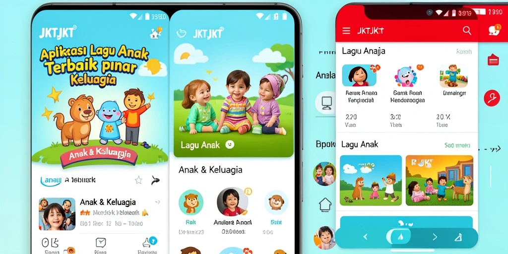 Tampilan aplikasi JKTJKT dengan fungsi lagu anak yang interaktif.