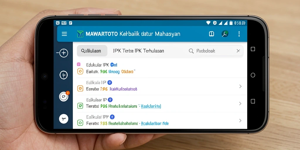 Tampilan aplikasi MAWARTOTO menunjukkan fungsi Kalkulator IPK yang sederhana dan jelas.
