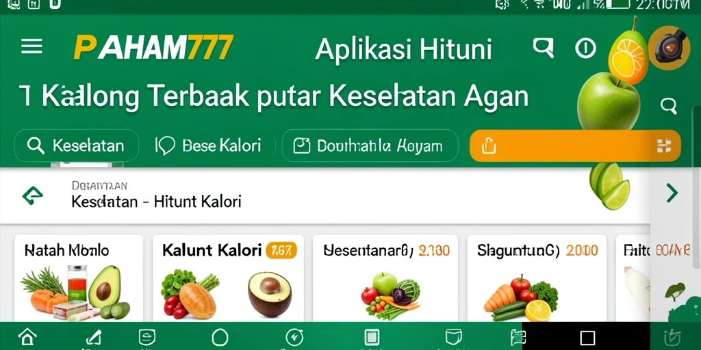 Antarmuka aplikasi PAHAM777 untuk menghitung kalori yang user-friendly.