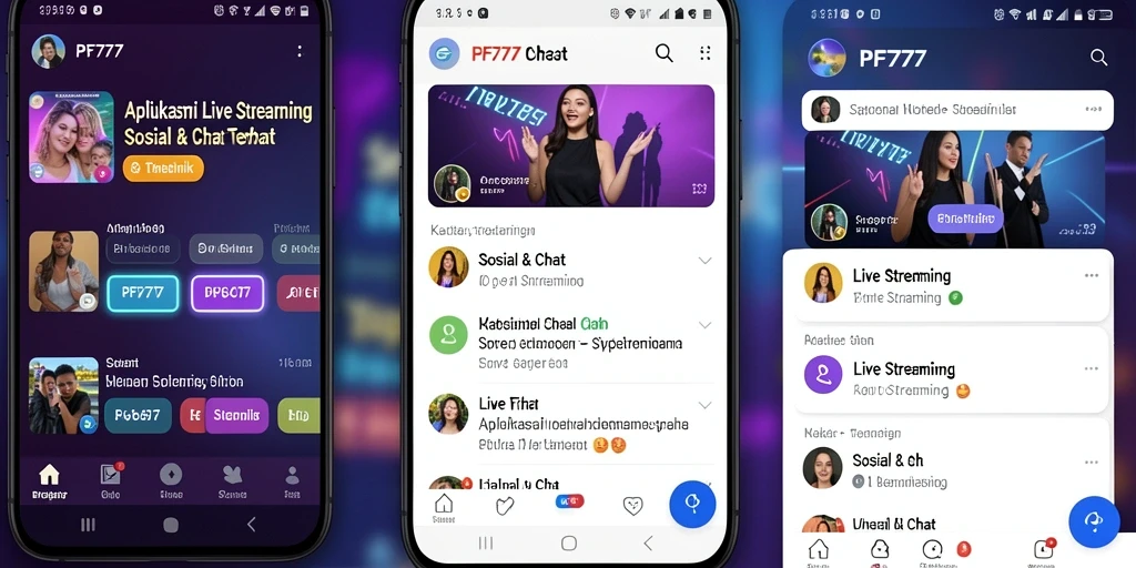 Tampilan antarmuka PF777 saat pengguna melakukan Live Streaming.