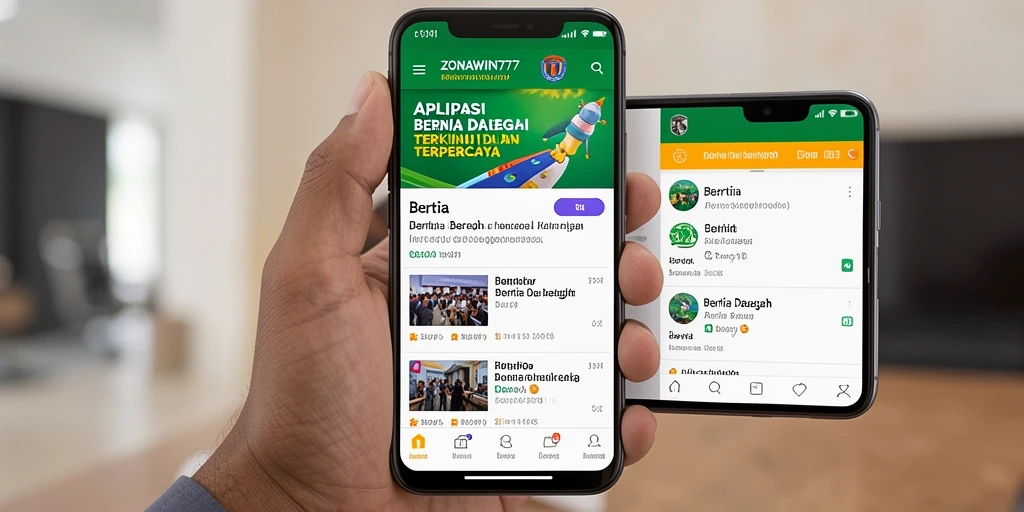 Tampilan utama ZONAWIN777 dengan berita daerah terkini.